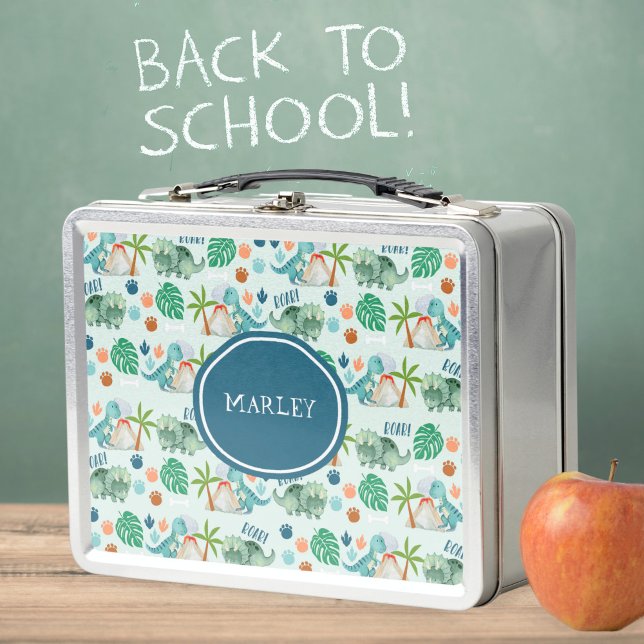 Dinosaur Prehistoric Animals Kids School Metal Lunch Box (Creator Uploaded)