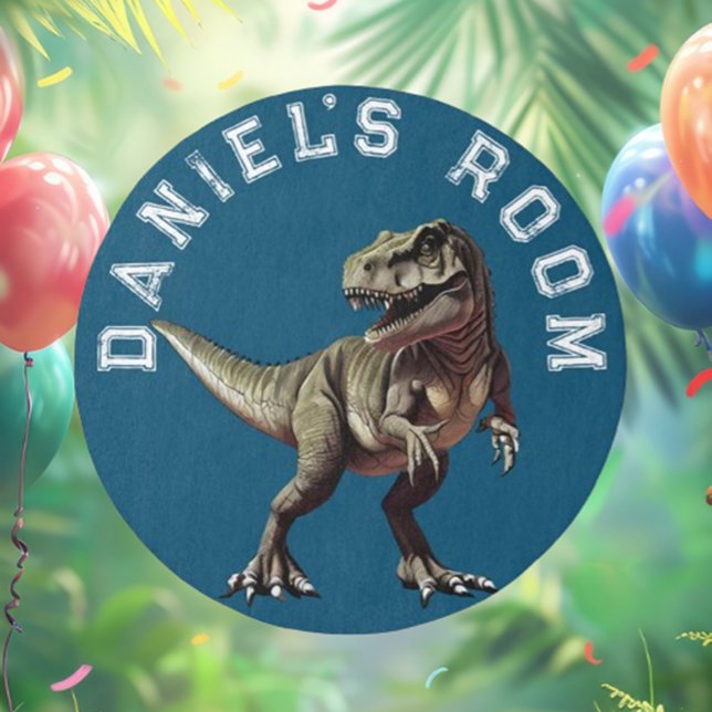 Dinosaur Prehistoric blue Outdoor Rug (Celebrate your child's birthday with a roaring T-Rex party! )