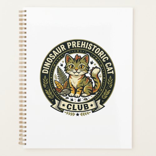 Dinosaur Prehistoric Cat Cat Graphic Tee Art - Din Planner