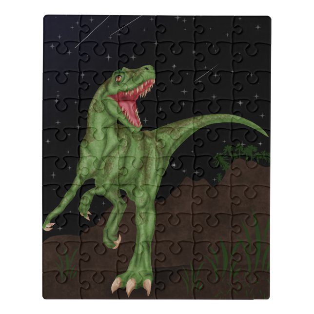 Dinosaur - Prehistoric Night Jigsaw Puzzle (Puzzle Vertical)