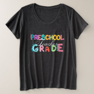 Dinosaur Preschool GRADE Squad teacher School Plus Size T-Shirt