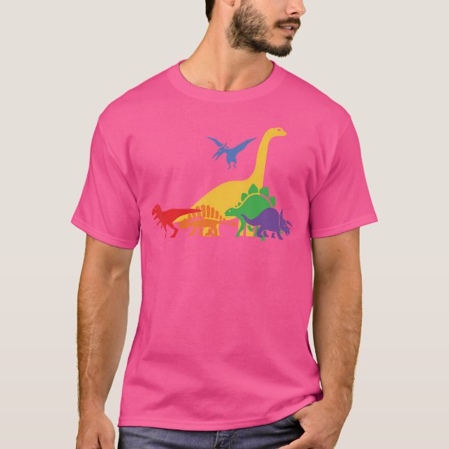 Dinosaur Pride Month Gay Rainbow Lgbtq T-Shirt (Front)