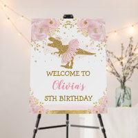 Dinosaur Princess Ballerina Blush Floral Welcome