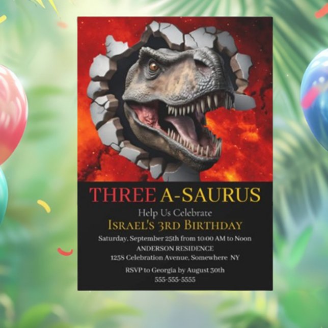  Dinosaur printable birthday  Invitation (Join Us for a Dino-Mite Birthday Party!)