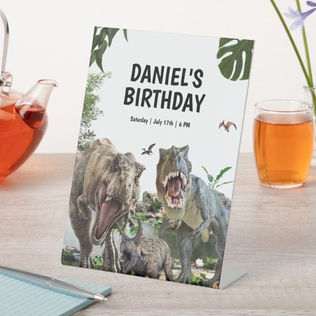 Dinosaur Printable birthday party, Dino Party Pedestal Sign (In SItu)