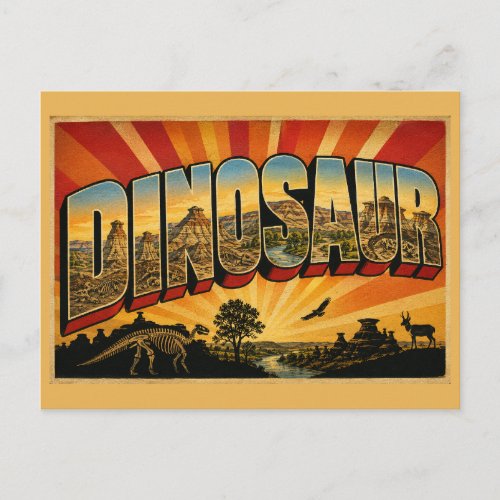 Dinosaur Provincial Park AB Badlands Hoodoos Art Postcard
