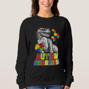 Dinosaur Puzzle Piece Autism Awareness Boys Kids Sweatshirt