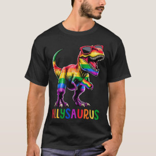 Dinosaur Rainbow Flag Ally Lgbt Allysaurus Lgbt T-Shirt