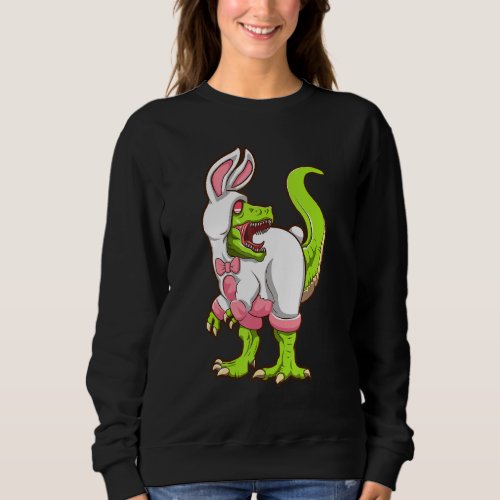 Dinosaur Raptor Bunny Easter Sweatshirt