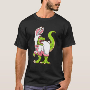 Dinosaur Raptor Bunny   Easter T-Shirt