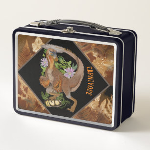 Dinosaur Raptor Jungle Art Metal Lunch Box