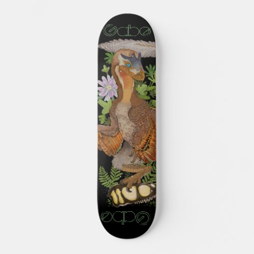 Dinosaur Raptor Jungle Art Skateboard