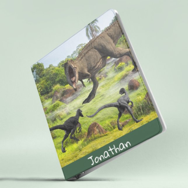 Dinosaur Raptor Tyrannosaurus Battle Name  3 Ring Binder (Creator Uploaded)