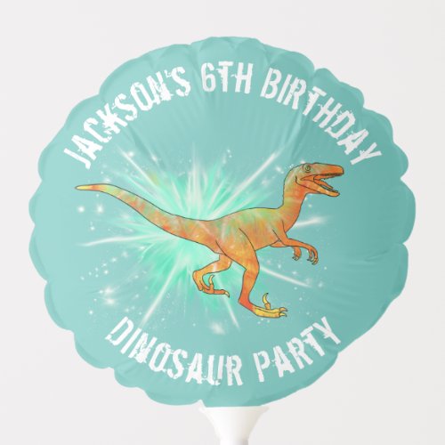 Dinosaur Raptors Birthday Party Personalized Balloon