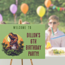 Dinosaur Rawr Birthday Outdoor Sign