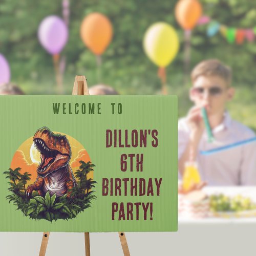 Dinosaur Rawr Birthday Outdoor Sign