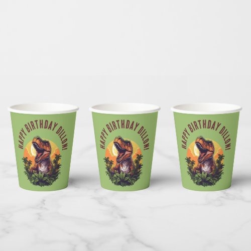 Dinosaur Rawr Birthday  Paper Cups