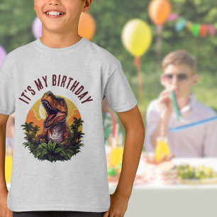 Dinosaur Rawr Customizable T-Rex Birthday T-Shirt
