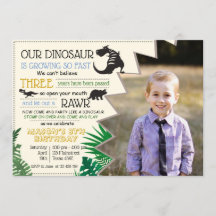 Dinosaur Rawr Personalize Image Birthday RSVP