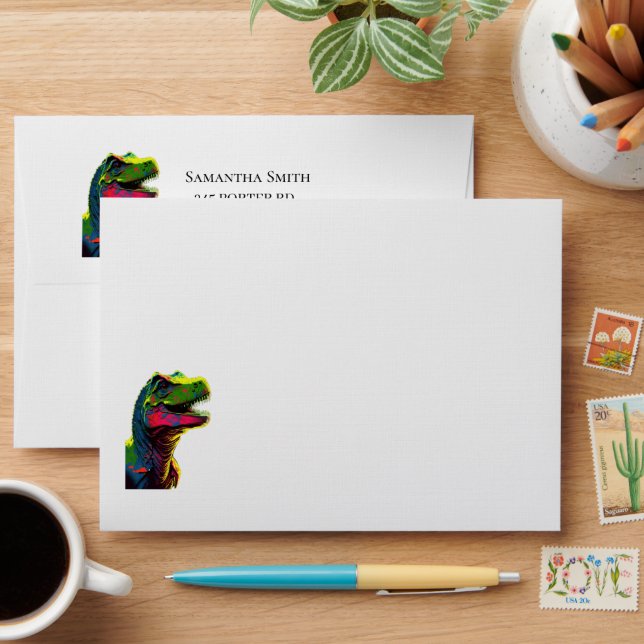 Dinosaur Rawr-some wishes, Envelope (Desk)