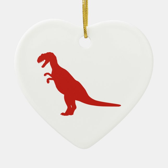 Dinosaur Red Ceramic Ornament (Front)