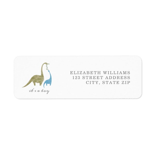 Dinosaur Return Address Label (Front)