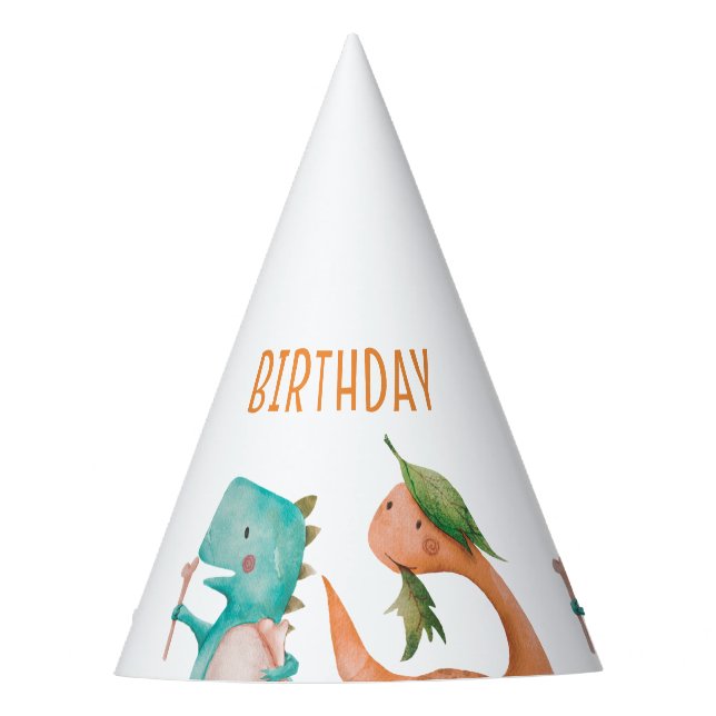 Dinosaur Rex Birthday Party Shower Party Hat (Front)