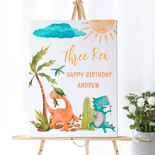 Dinosaur  Rex Birthday Party  Shower Welcome Sign