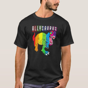 Dinosaur Rex Lgbt Gay Pride Flag Allysaurus Ally M T-Shirt