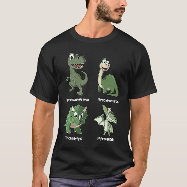 Dinosaur Rex Pterosauria Triceratops Brachiosaurus T-Shirt (Front)