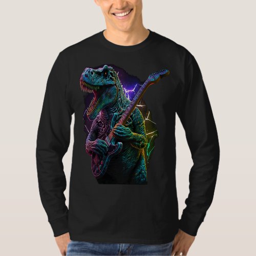 Dinosaur Rex Rock Metal Guitrar  1 T_Shirt