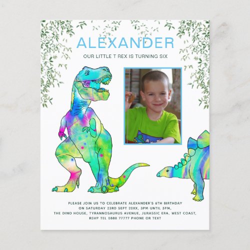 Dinosaur Roar Birthday Party Invitation Flyer