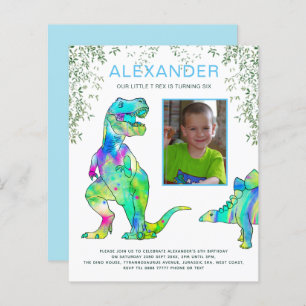 Dinosaur Roar Birthday Party Photo Blue