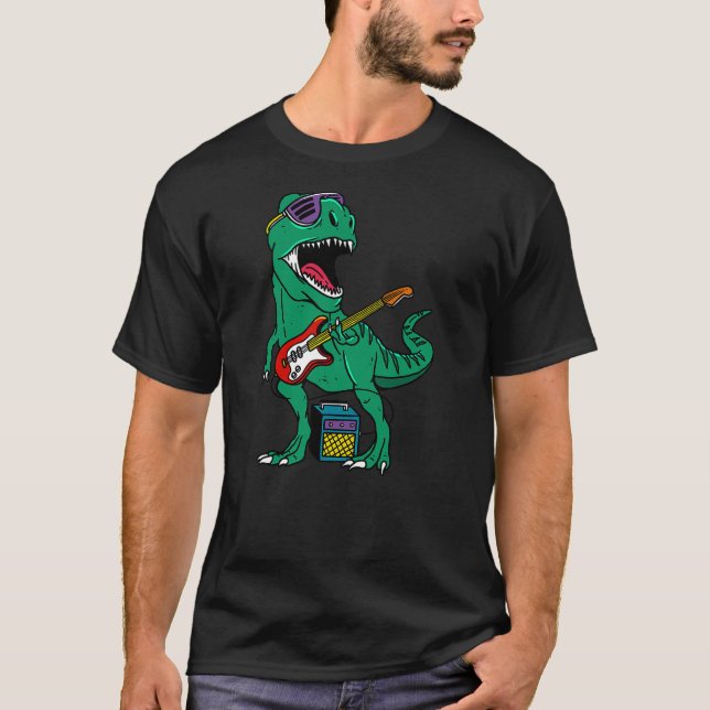 Dinosaur Rock'n Roll Dino Rock, Rocking Dinosaur R T-Shirt (Front)