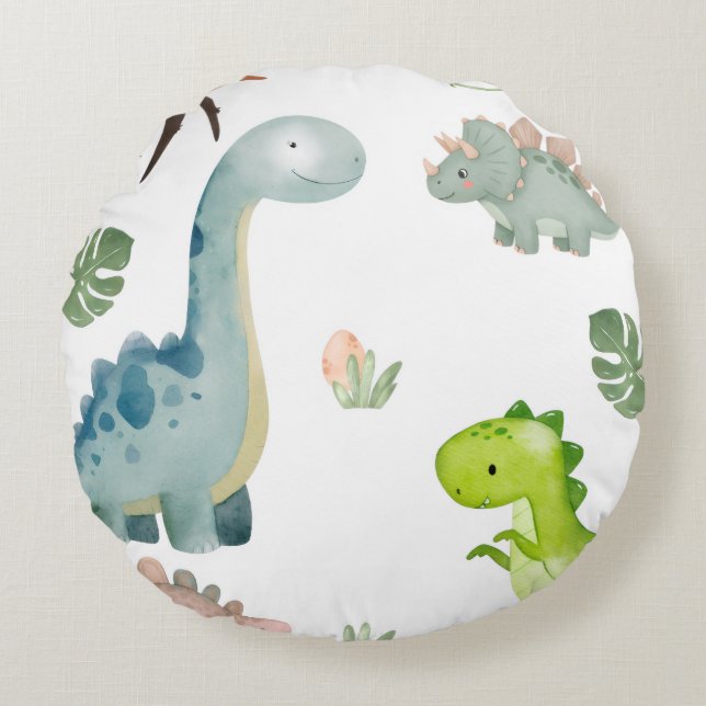 dinosaur round pillow (Front)