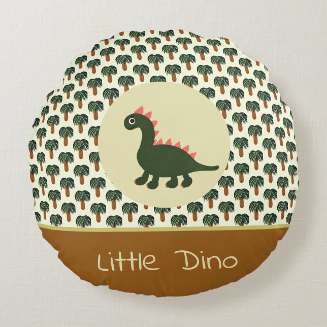 Dinosaur Round Pillow (Front)