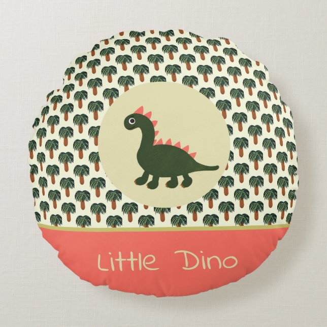 Dinosaur Round Pillow (Front)