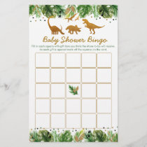 Dinosaur Safari Baby Shower Bingo Game