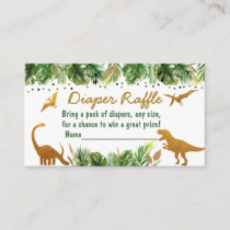 Dinosaur Safari Baby Shower Diaper Raffle Cards