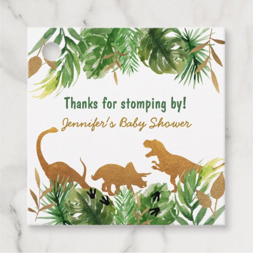 Dinosaur Safari Baby Shower Favor Tags
