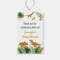 Dinosaur Safari Baby Shower Gift Tags