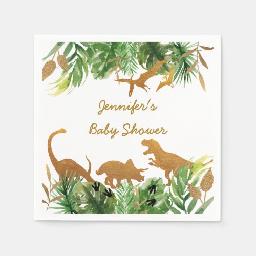 Dinosaur Safari Baby Shower Napkins