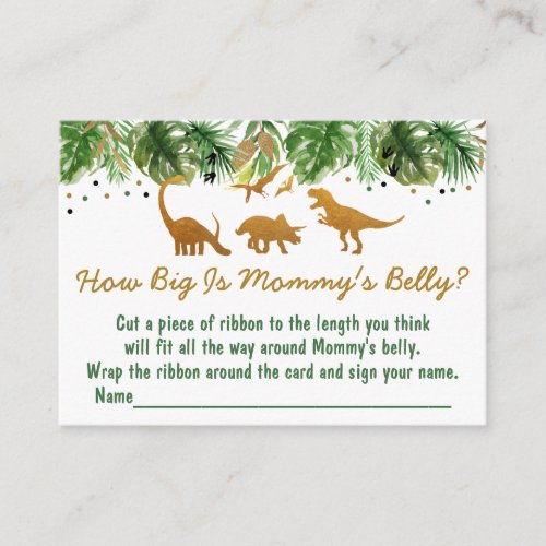 Dinosaur Safari How Big Is Mommys Belly Game Enclosure Card