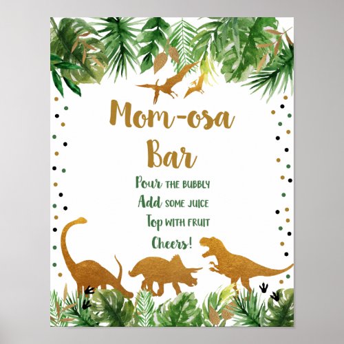 Dinosaur Safari Mimosa Bar Sign