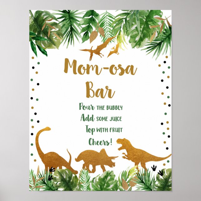 Dinosaur Safari Mimosa Bar Sign (Front)