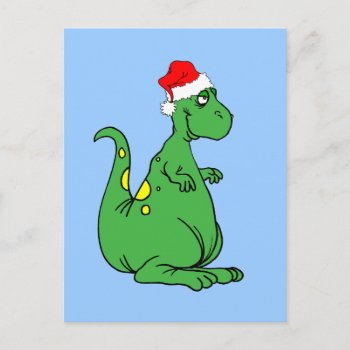 Dinosaur Santa Holiday Postcard by holidaysboutique at Zazzle