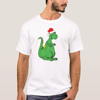 Dinosaur Santa T-shirt by holidaysboutique at Zazzle