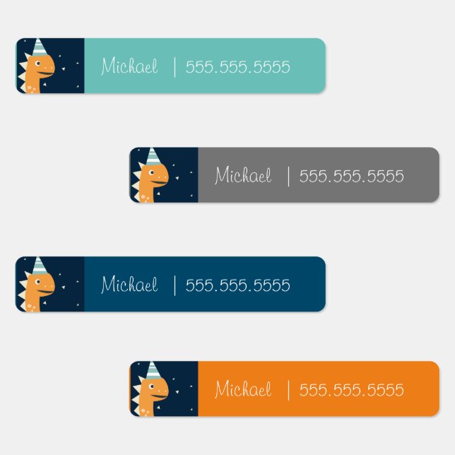 Dinosaur School Class Lunch Name Number Labels (Group)