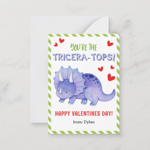 Dinosaur School Valentine Card for Kids        