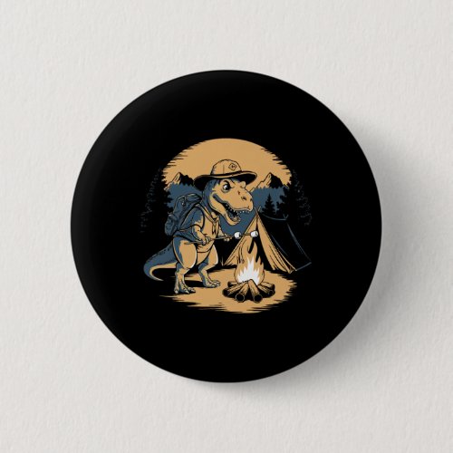 Dinosaur Scouting Camping For Kids Boys Girls  Button
